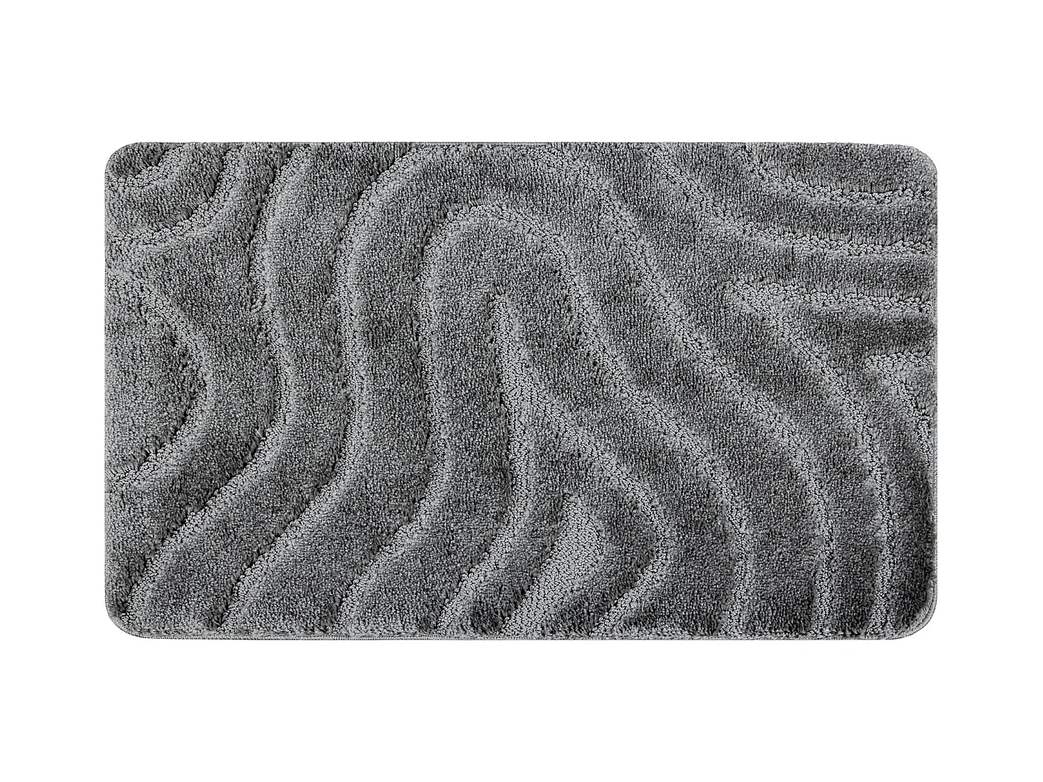Badkamertapijt SUPREME WAVES, Golven, antislip, zacht - grijskleuring 50x80 cm