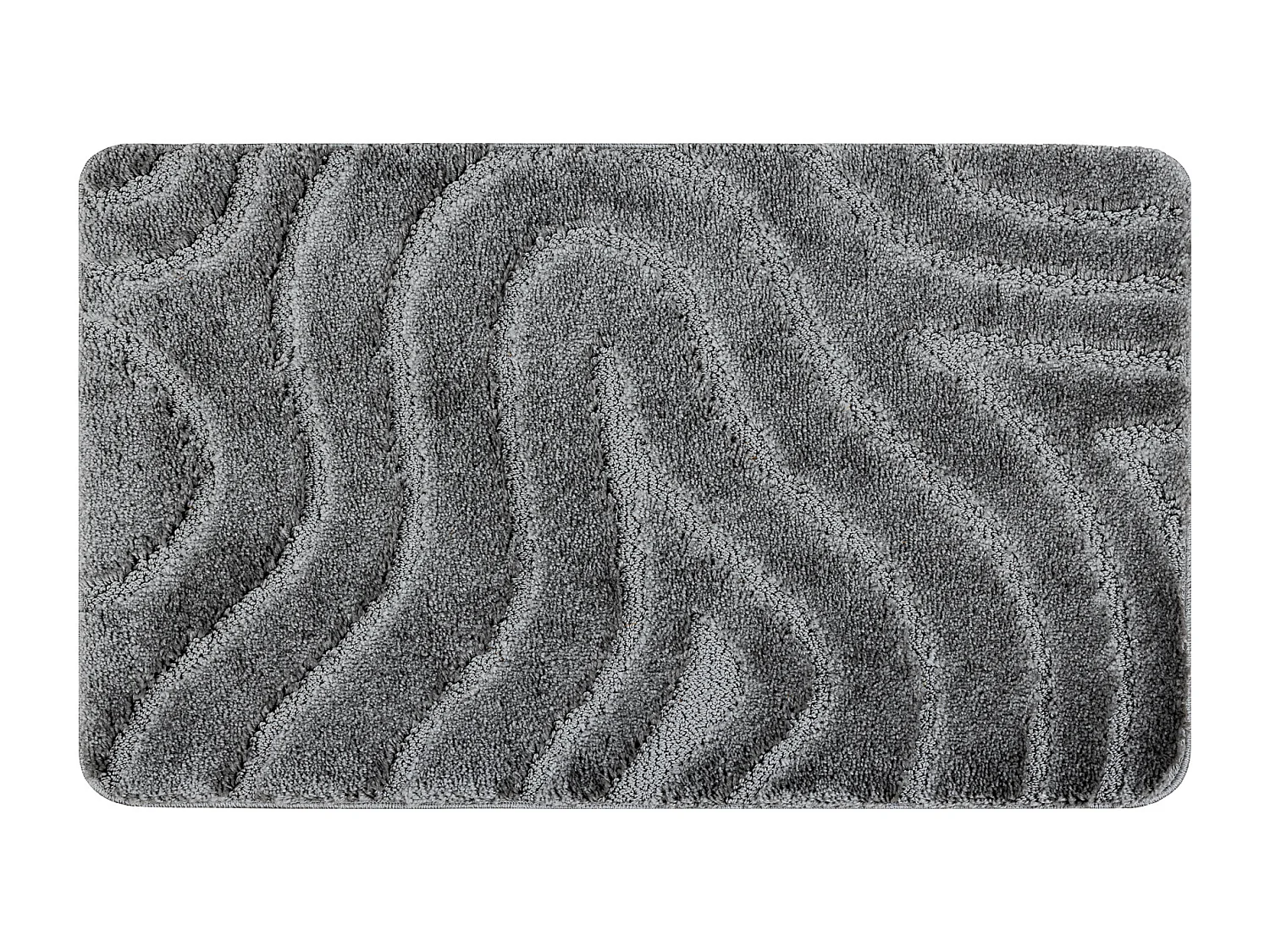 Badkamertapijt SUPREME WAVES, Golven, antislip, zacht - grijskleuring 50x80 cm