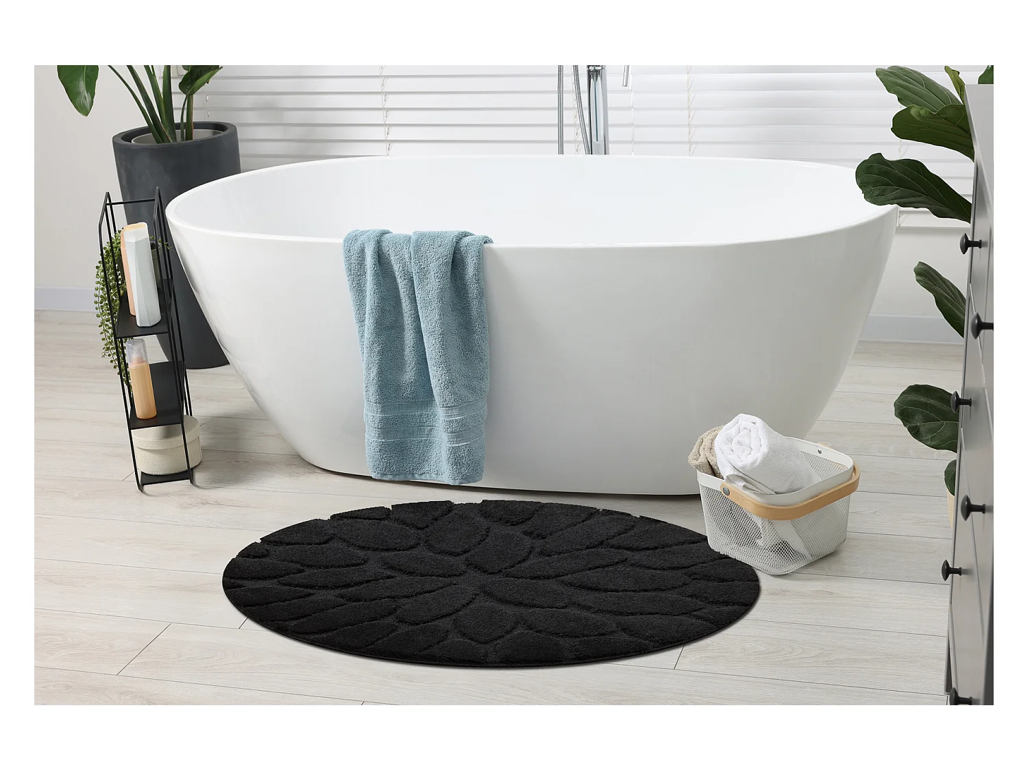 Tapis de salle de bain SUPREME cercle STONES, des pierres, antidérapa cercle 67 cm