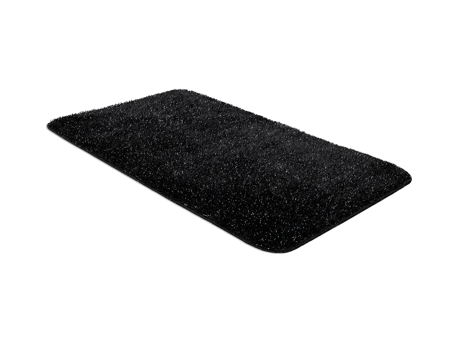 Badteppich SYNERGY, Glamour, rutschfest, weich – lurex schwarz 60x100 cm