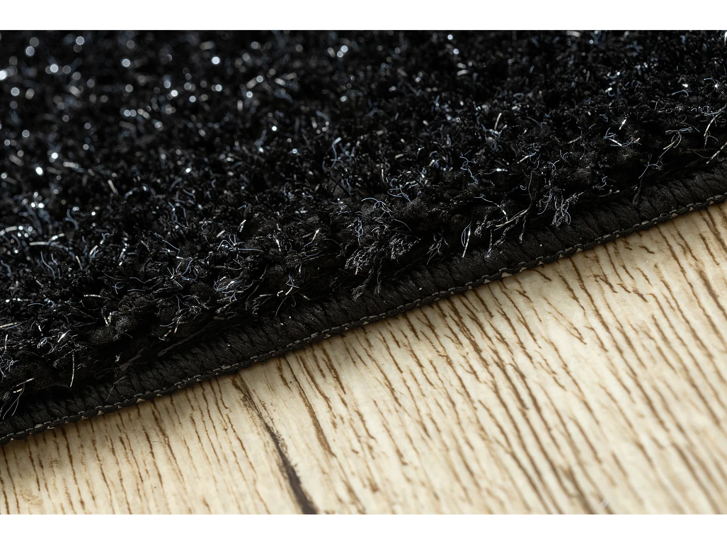 Badkamertapijt SYNERGY, glamour, antislip, zacht - lurex zwart 50x80 cm