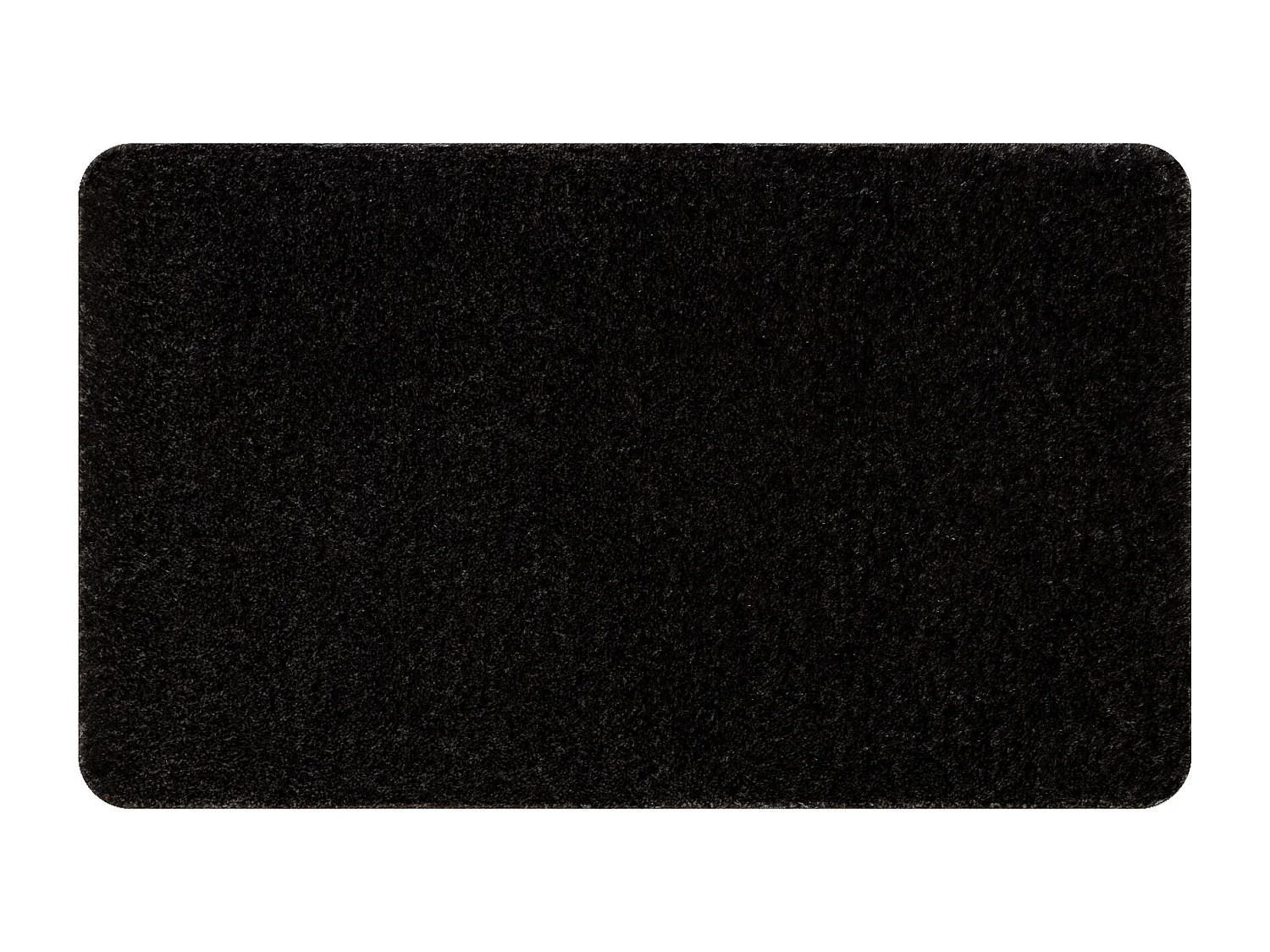 Tapis de salle de bain SANTA, plaine, antidérapant, doux - noir 50x80 cm