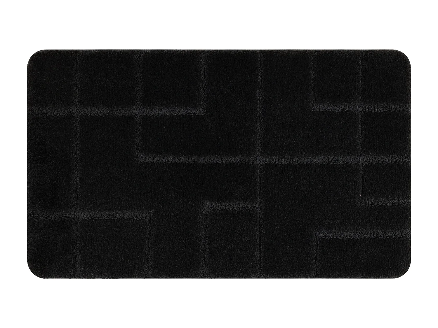 Badteppich SUPREME LINES, Linien, rutschfest, weich – schwarz 50x80 cm