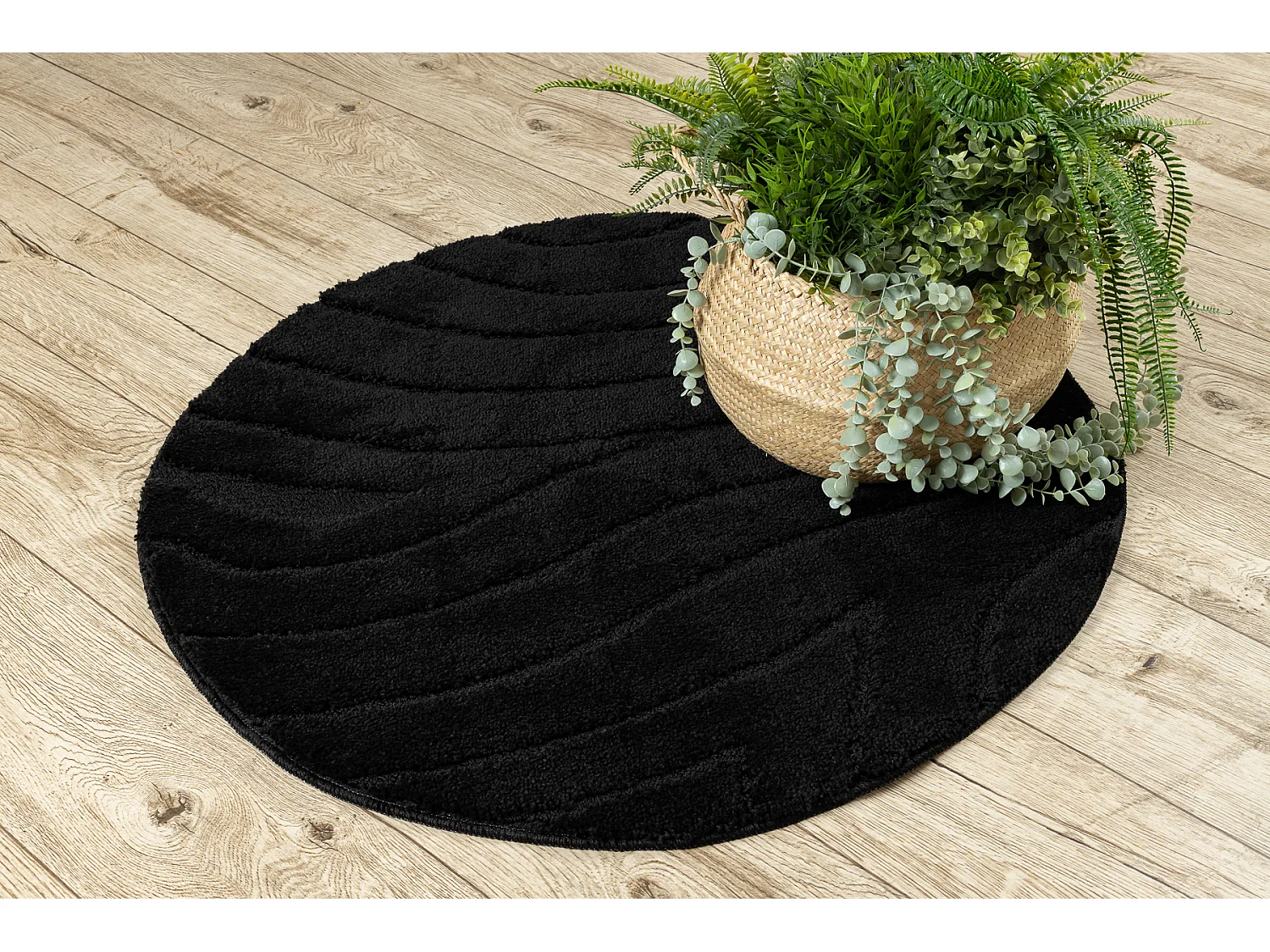 Tapis de salle de bain SUPREME cercle WAVES, vagues, antidérapant, do cercle 67 cm