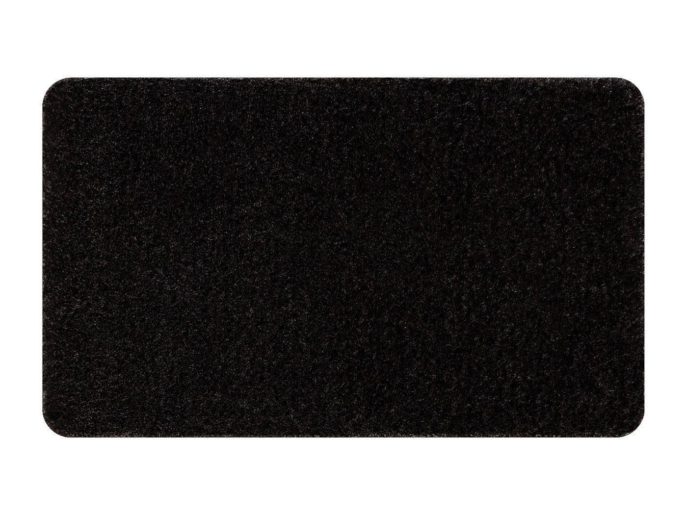 Tapis de salle de bain SANTA, plaine, antidérapant, doux - noir 60x100 cm