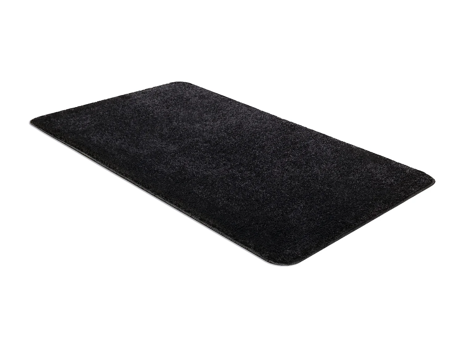 Tapis de salle de bain SANTA, plaine, antidérapant, doux - noir 60x100 cm
