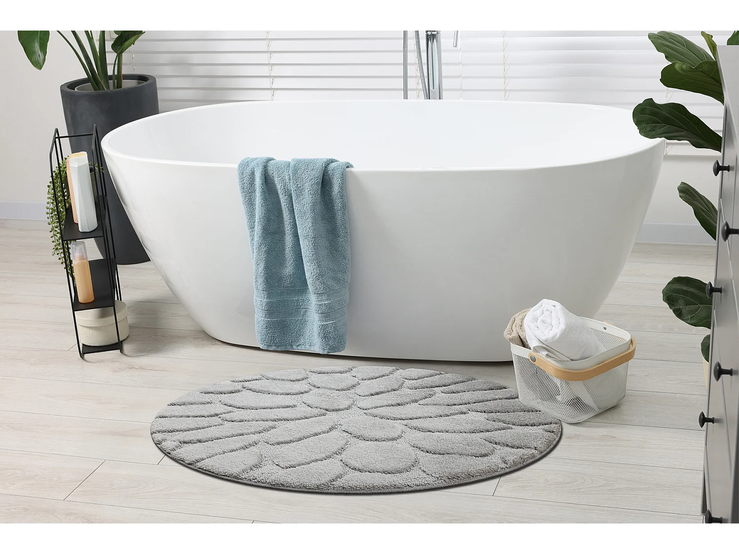 Alfombra de baño SUPREME círculo STONES, piedras, antideslizante, su cercle 67 cm
