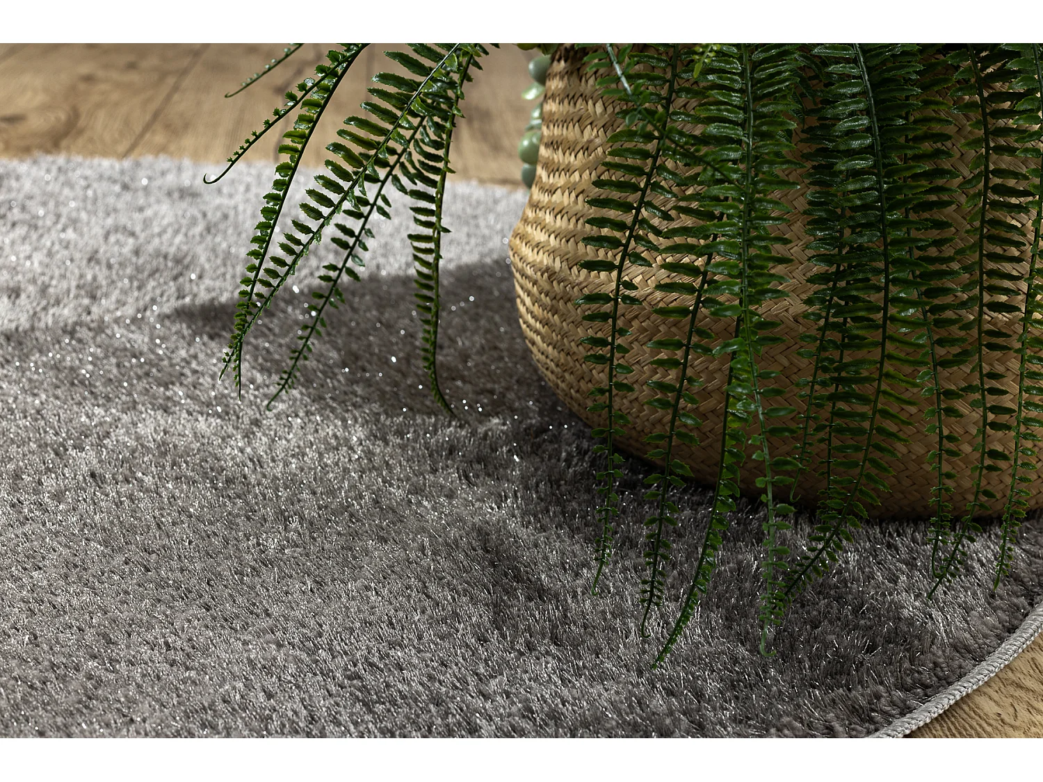 Badteppich SYNERGY Kreis, Glamour, rutschfest, weich – lurex grau cercle 100 cm