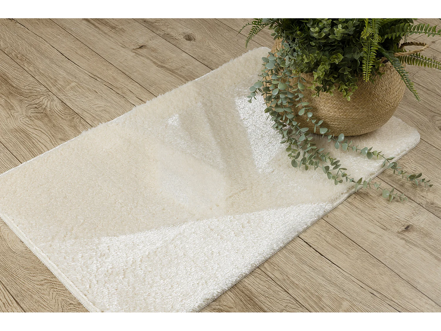 Badkamertapijt SANTA, vlak, antislip, zacht - wit 60x100 cm