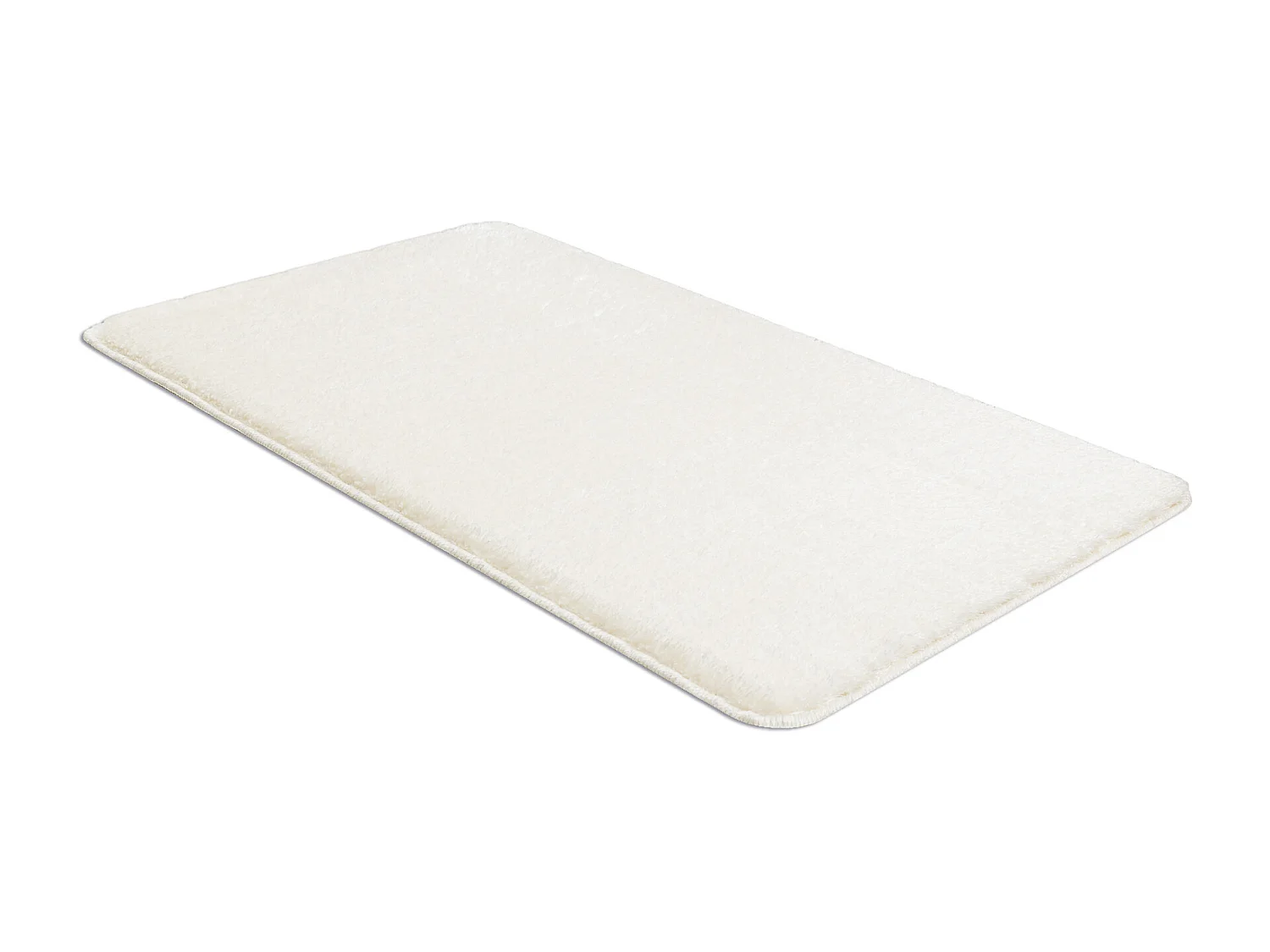 Tapis de salle de bain SANTA, plaine, antidérapant, doux - blanc 60x100 cm