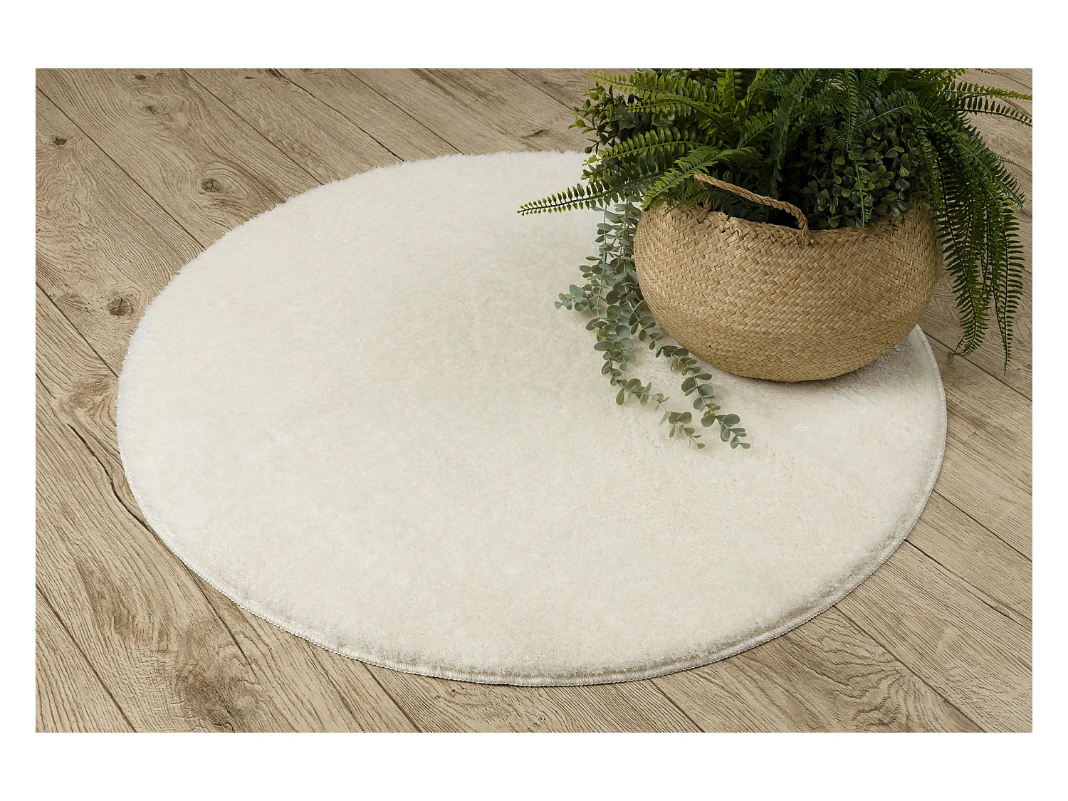 Badkamertapijt SANTA cirkel vlak, antislip, zacht - wit cercle 100 cm