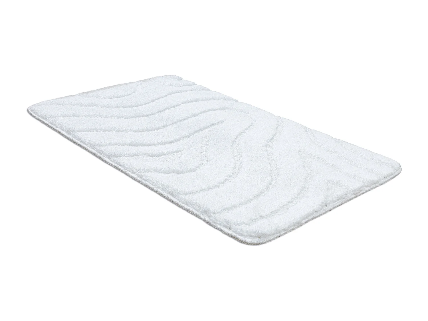 Tapete de banheiro SUPREME WAVES, ondas, antiderrapante, macio - branc 60x100 cm