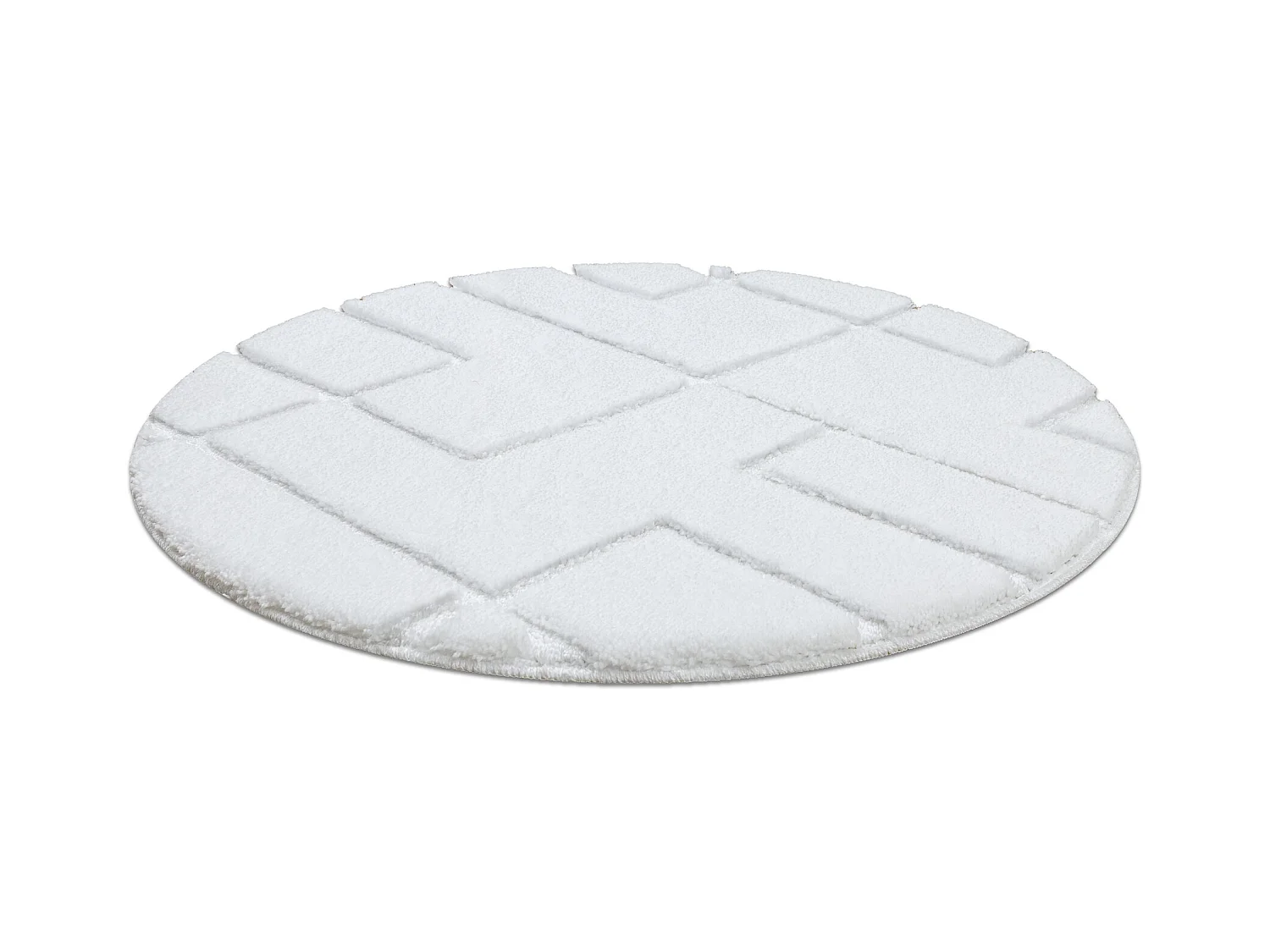 Badkamertapijt SUPREME cirkel LINES, lijnen, antislip, zacht - wit cercle 67 cm