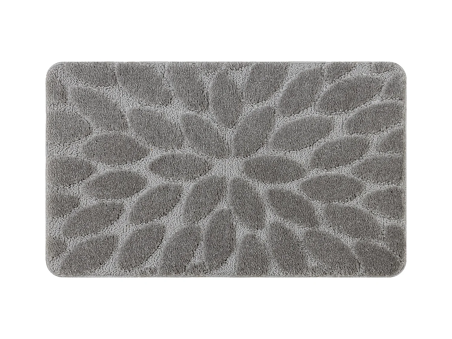 Badteppich SUPREME STONES, Steine, rutschfest, weich – grau 50x80 cm