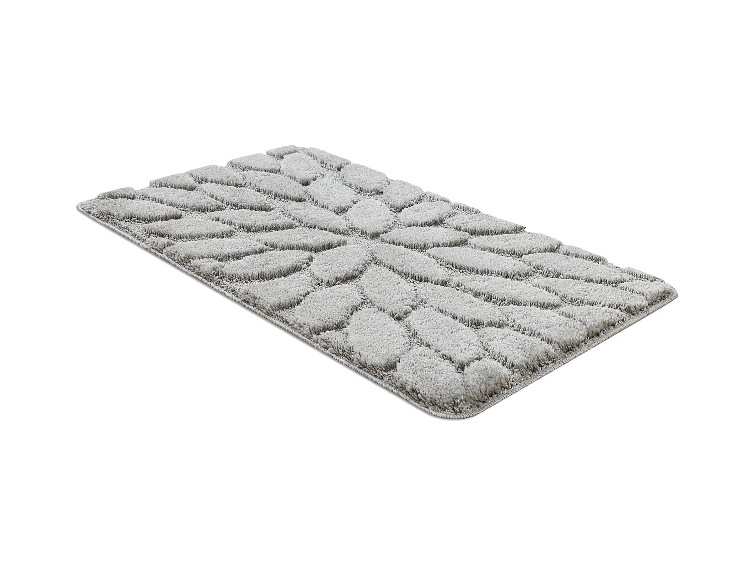Badkamertapijt SUPREME STONES, stenen, antislip, zacht - grijskleuring 50x80 cm