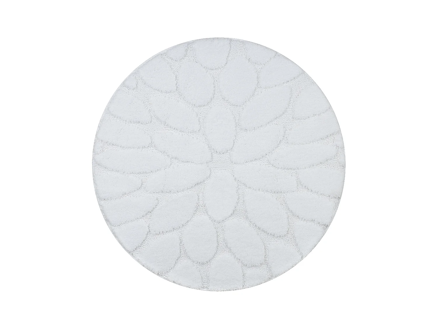 Badteppich SUPREME Kreis STONES, Steine, rutschfest, weich – weiß cercle 67 cm