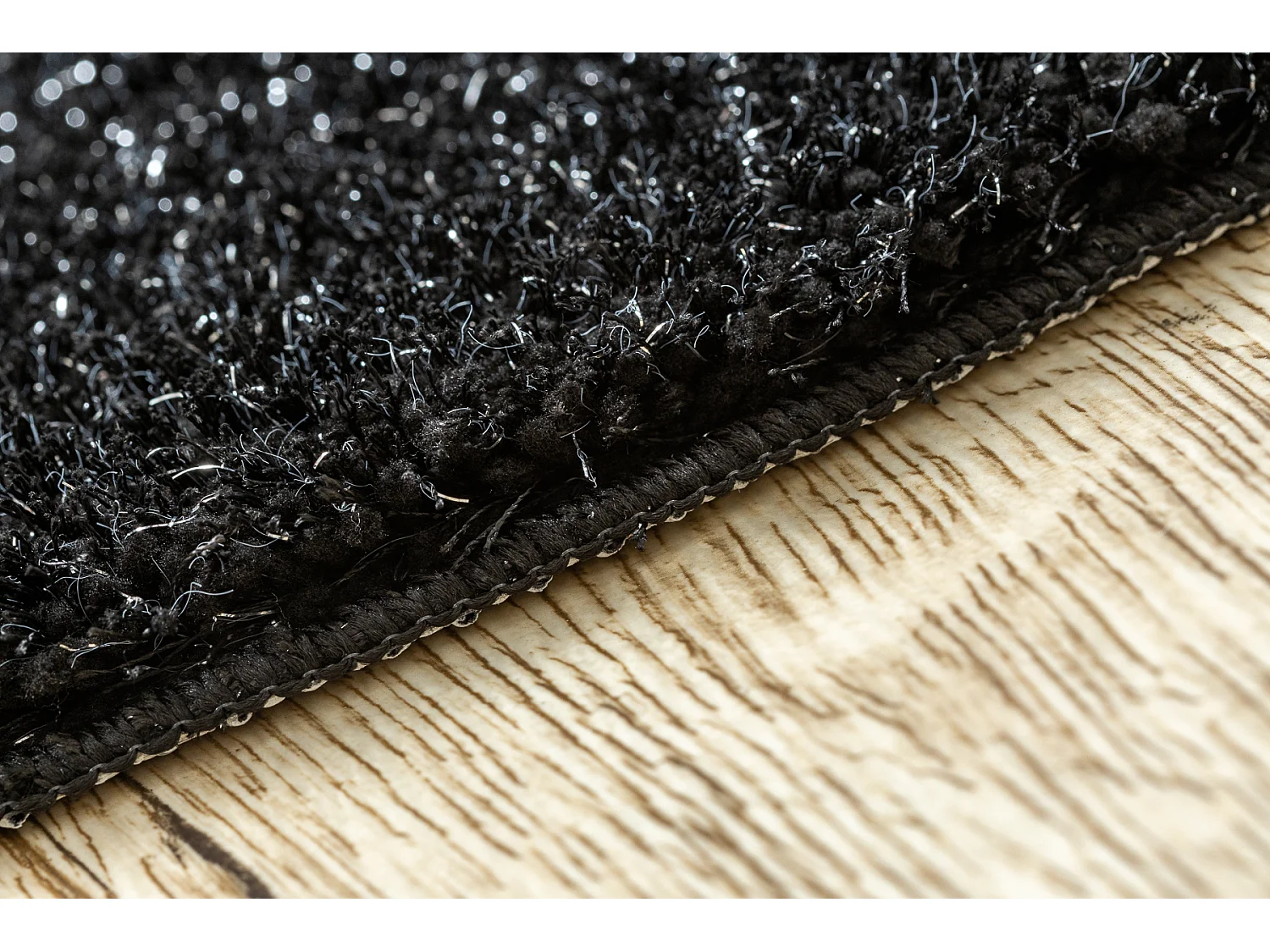 Badkamertapijt SYNERGY cirkel, glamour, antislip, zacht - lurex zwart cercle 67 cm