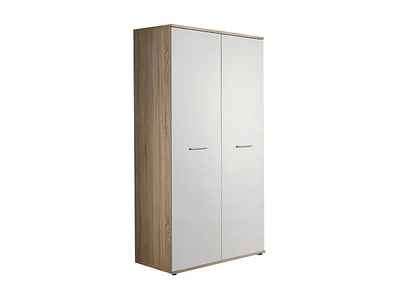 Armadio per cameretta design color rovere e bianco con 2 porte a battente collezione DENVER.