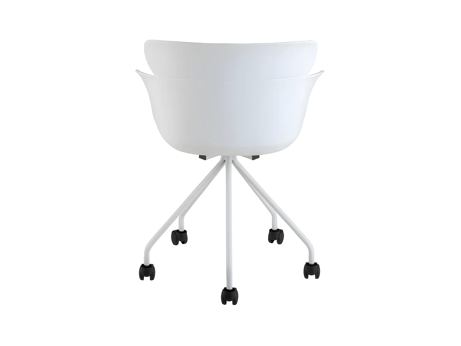 Ettis witte polypropyleen stoel op wielen L 56 cm