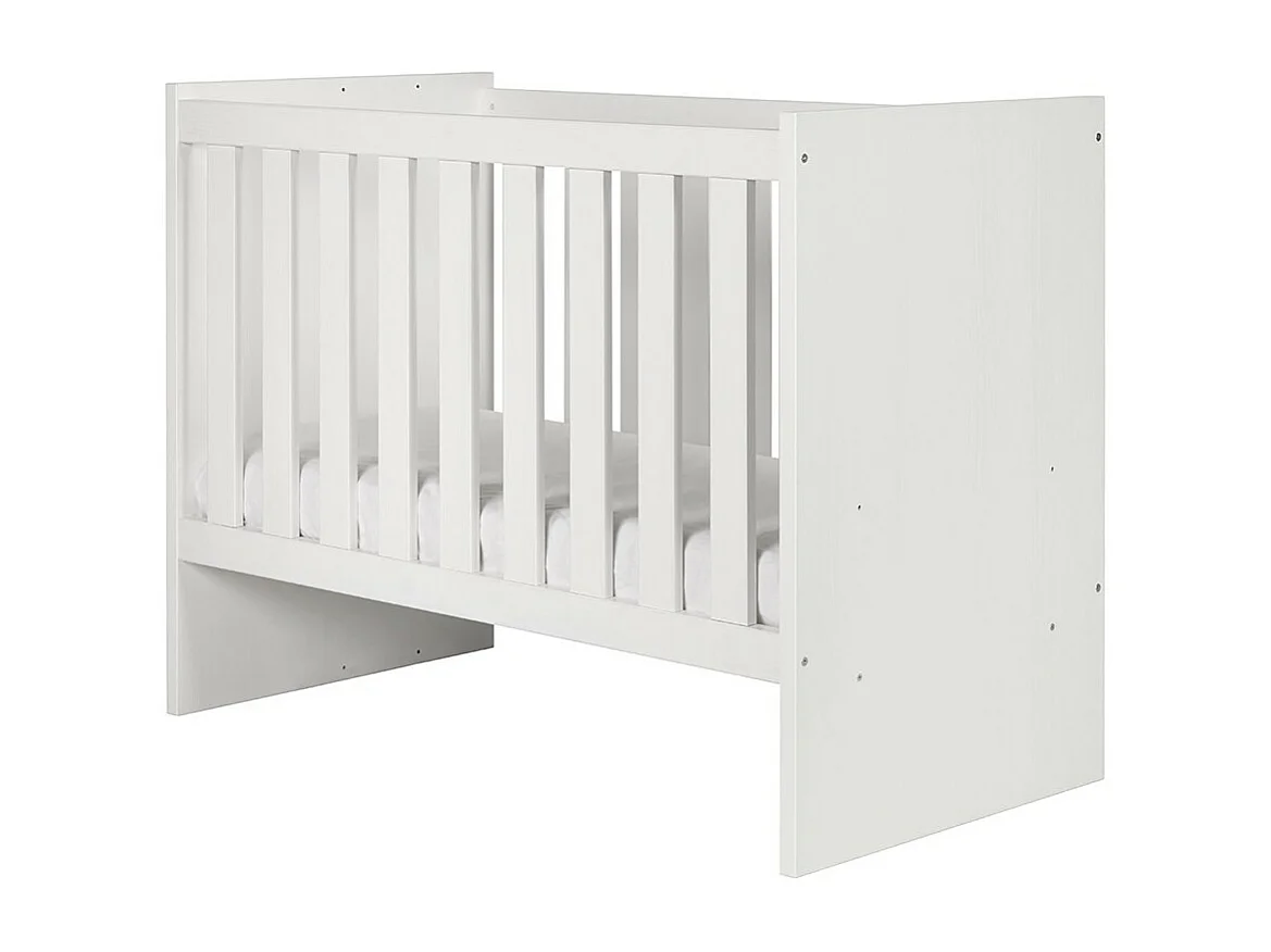 Chambre bébé ou enfant DANAÉ, coloris blanc, lit 60x120 évolutif en 90x200, armoire, commode à langer et chevet
