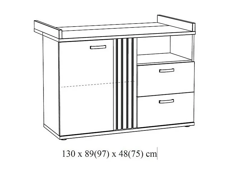 Chambre bébé ou enfant TOMMY, lit 60x120 évolutif en 90x200, armoire, commode à langer et chevet