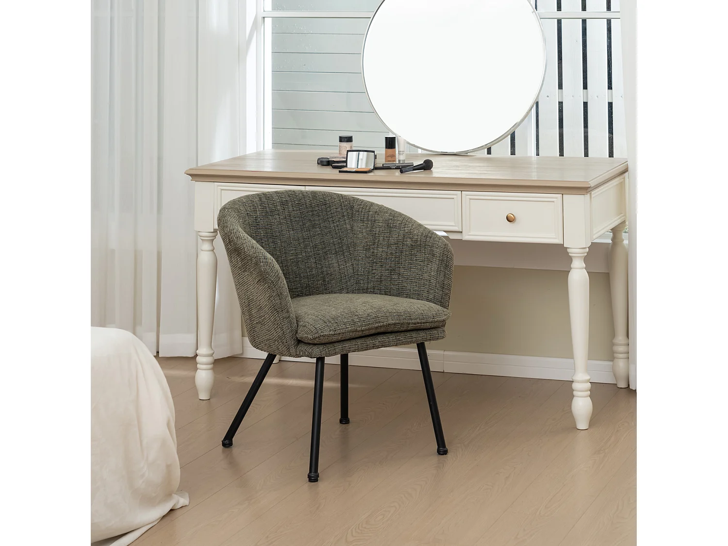 Lot de 3 chaises de salle à manger en tissu scandinave,DIXIER