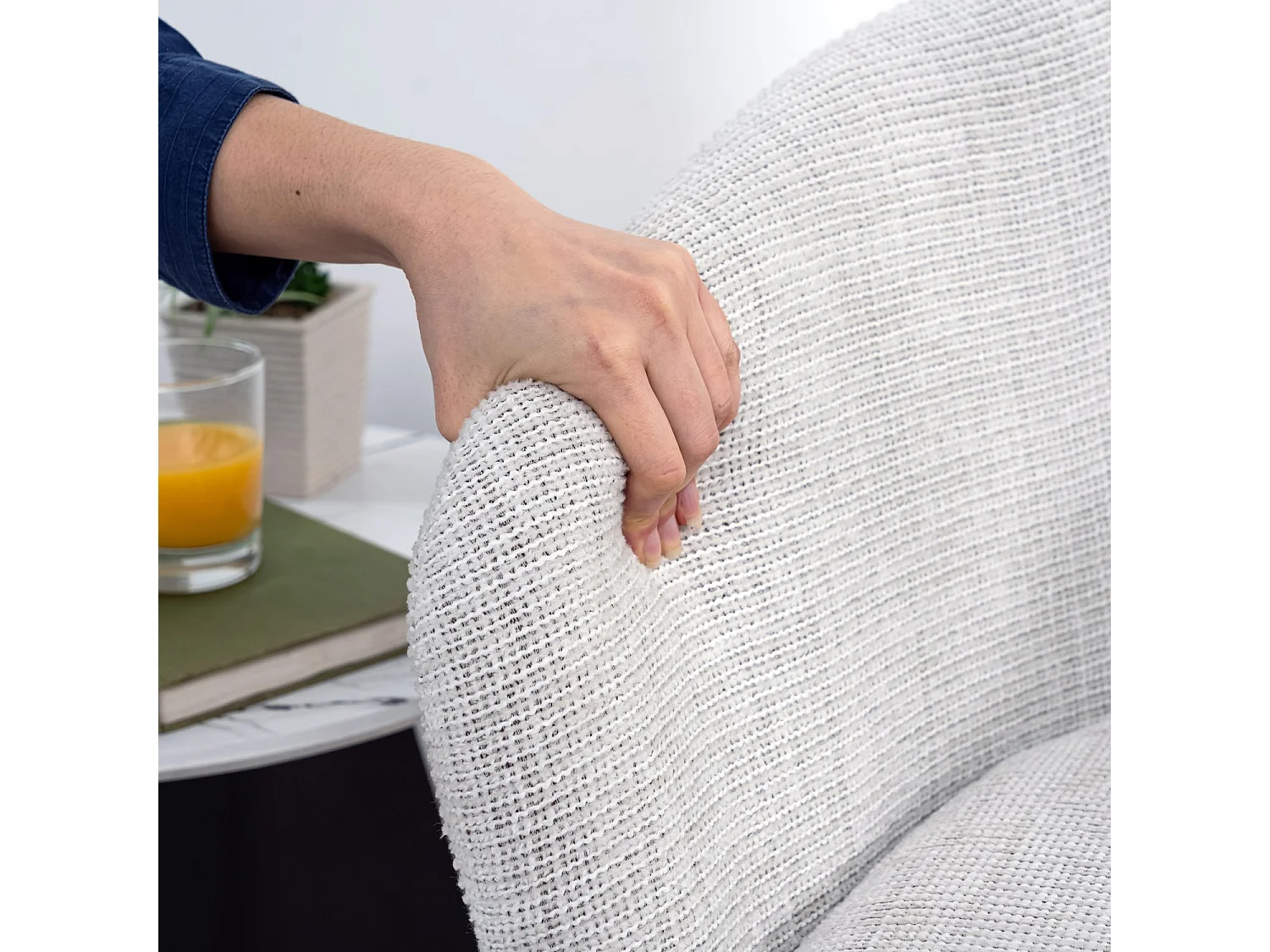 Lot de 2 chaises de salle à manger en tissu scandinave,DIXIER