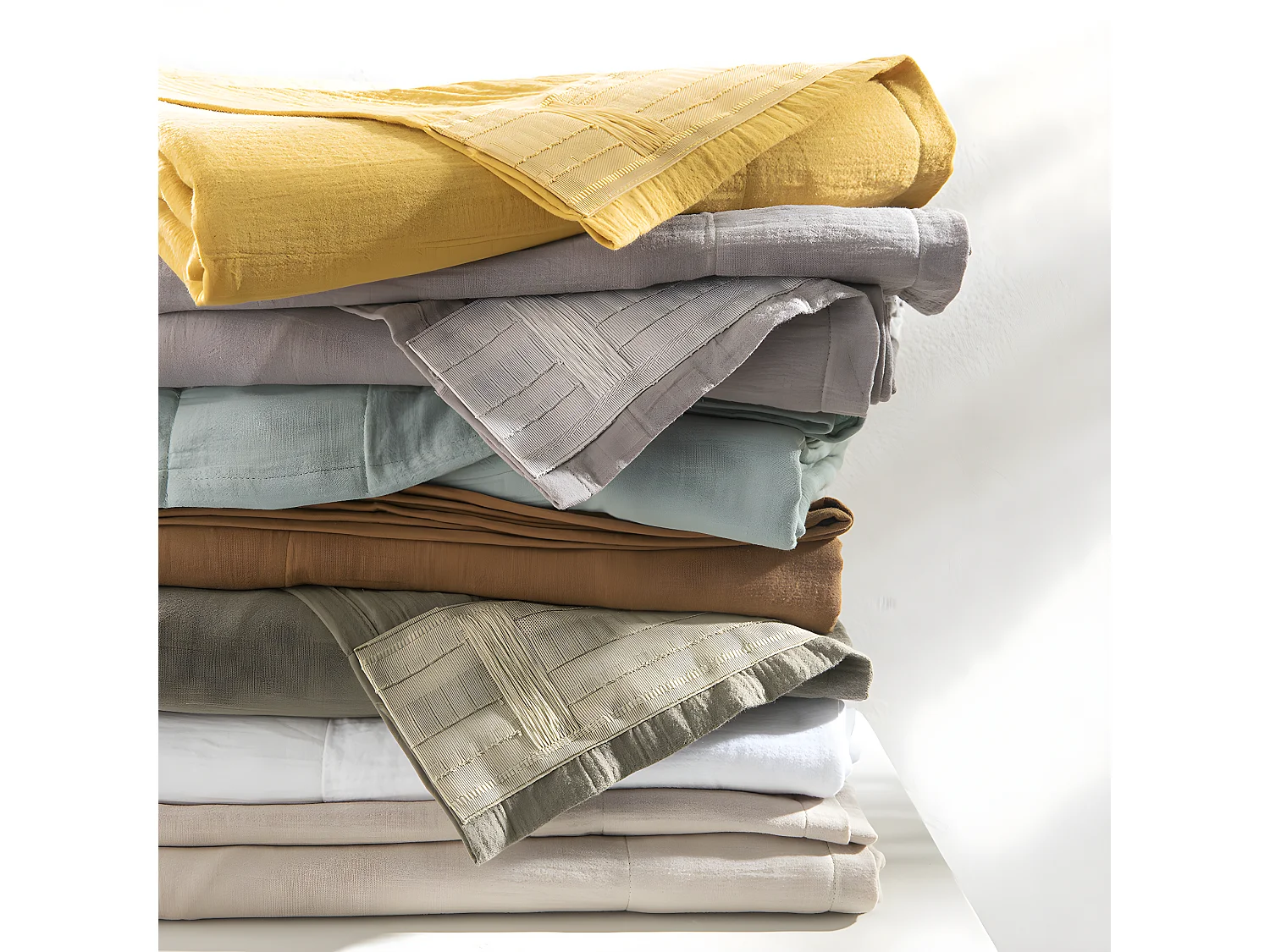 Rideau uni en gaze de coton pattes cachées à l'unité 140x260cm beige