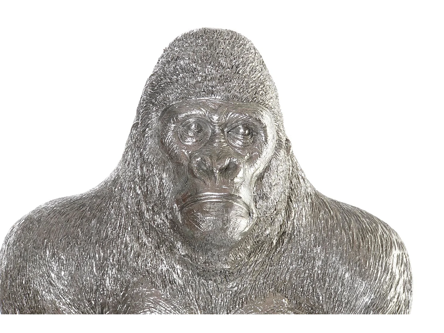 FIGURA RESINA 38X55X52 GORILA PLATEADO