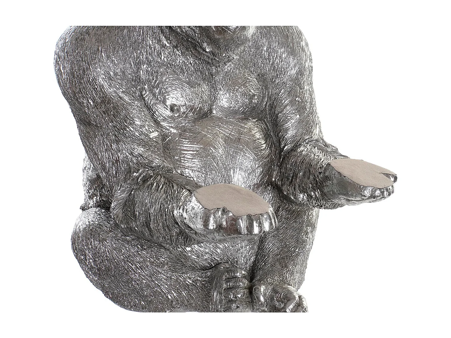 FIGURA RESINA 38X55X52 GORILA PLATEADO