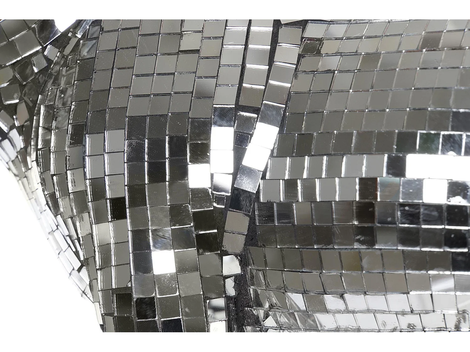 FIGURA RESINA 45,5X21,5X25 BULLDOG ESPEJO PLATEADO