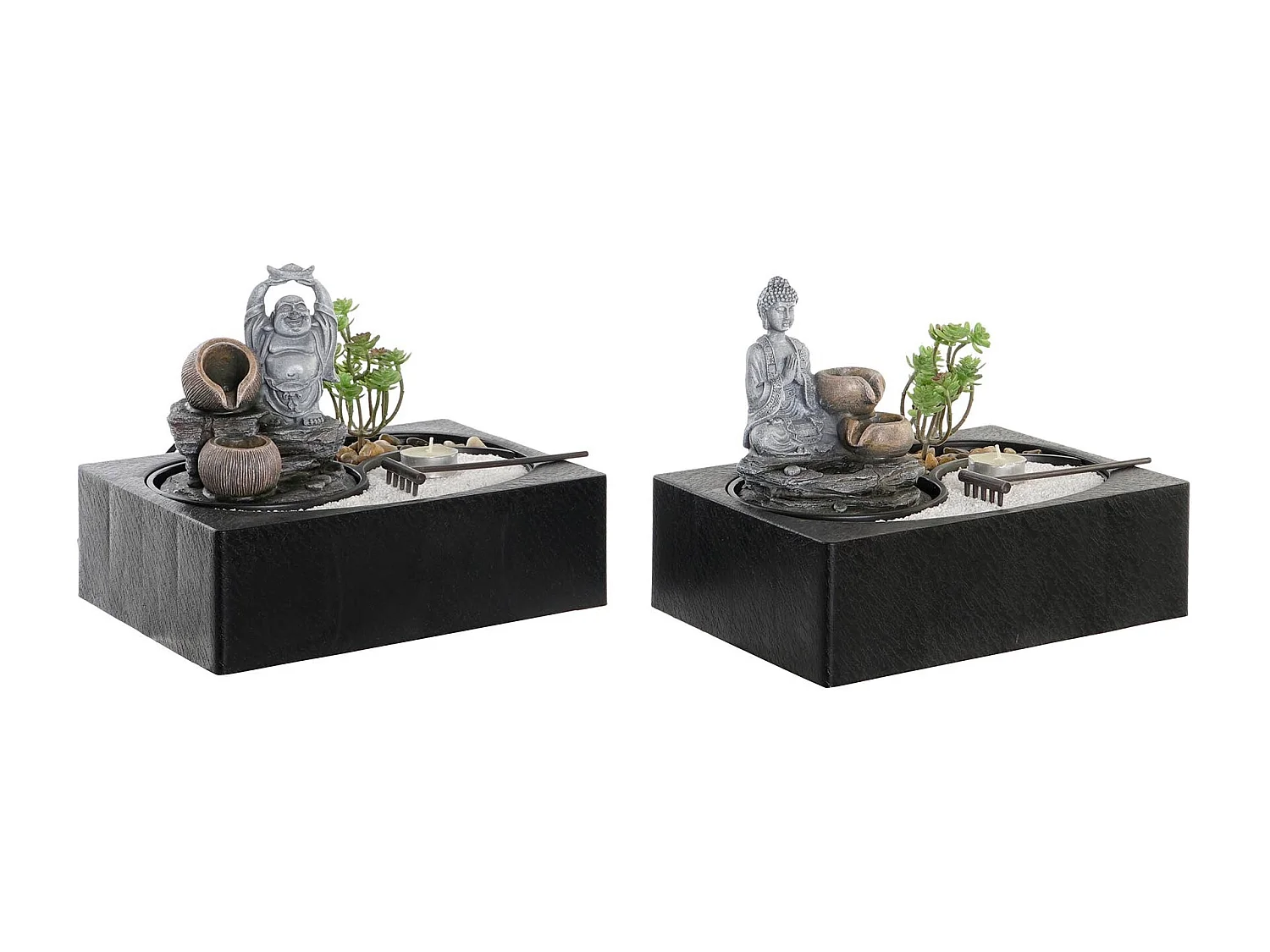 PACK DE 2 FUENTE RESINA LED 29X21X23 BUDA 2 SURT.