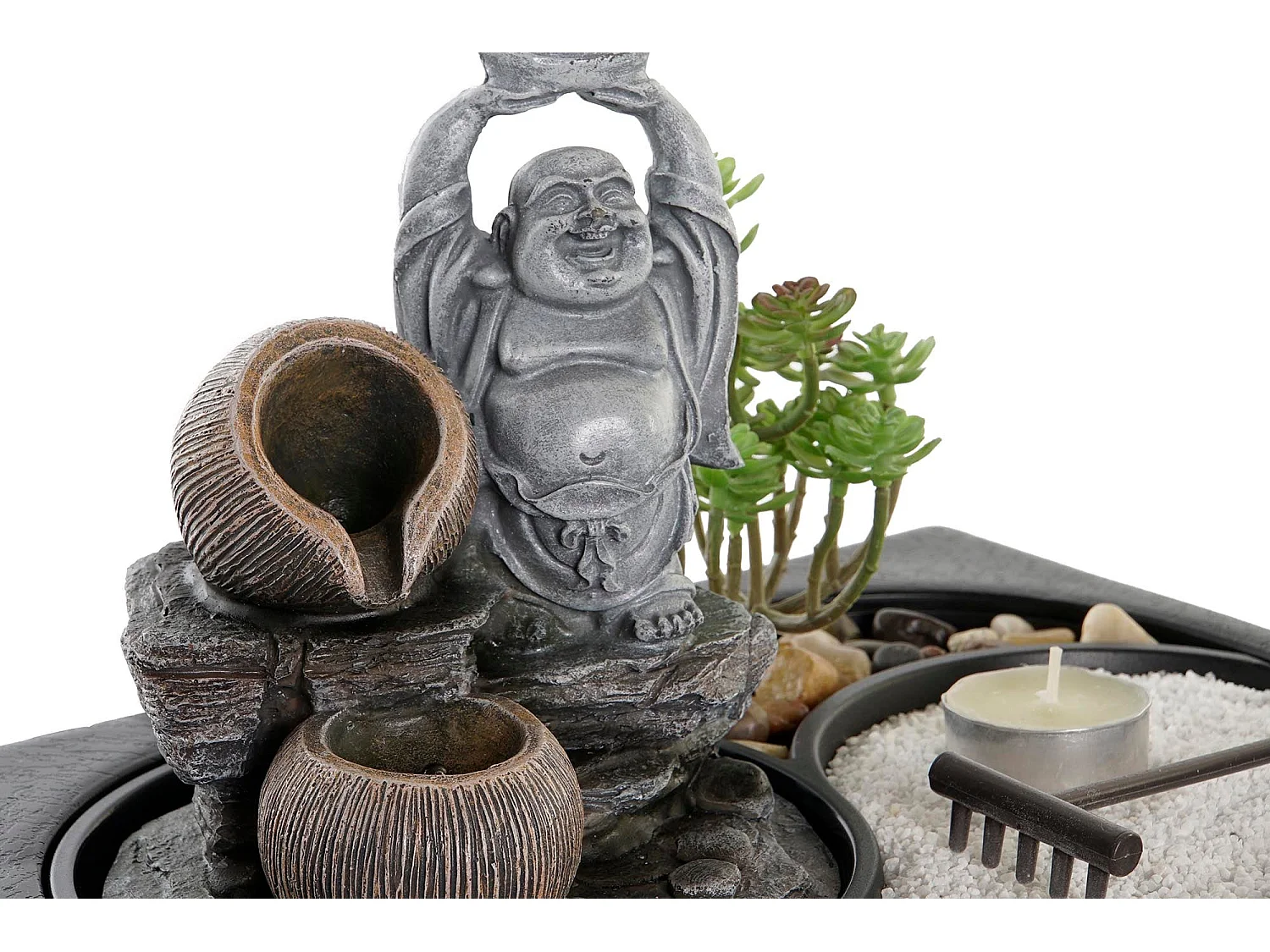 PACK DE 2 FUENTE RESINA LED 29X21X23 BUDA 2 SURT.