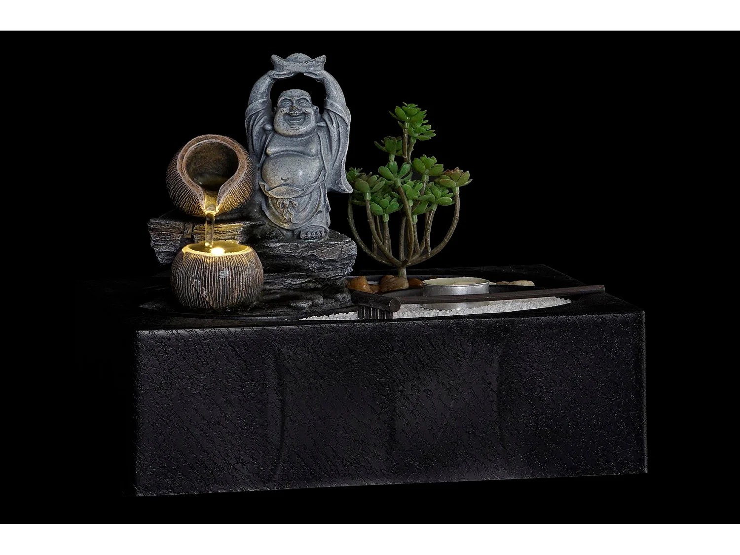 PACK DE 2 FUENTE RESINA LED 29X21X23 BUDA 2 SURT.