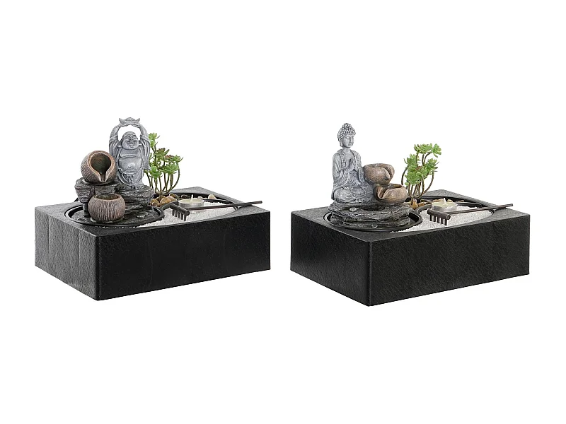 PACK DE 2 FUENTE RESINA LED 29X21X23 BUDA 2 SURT.