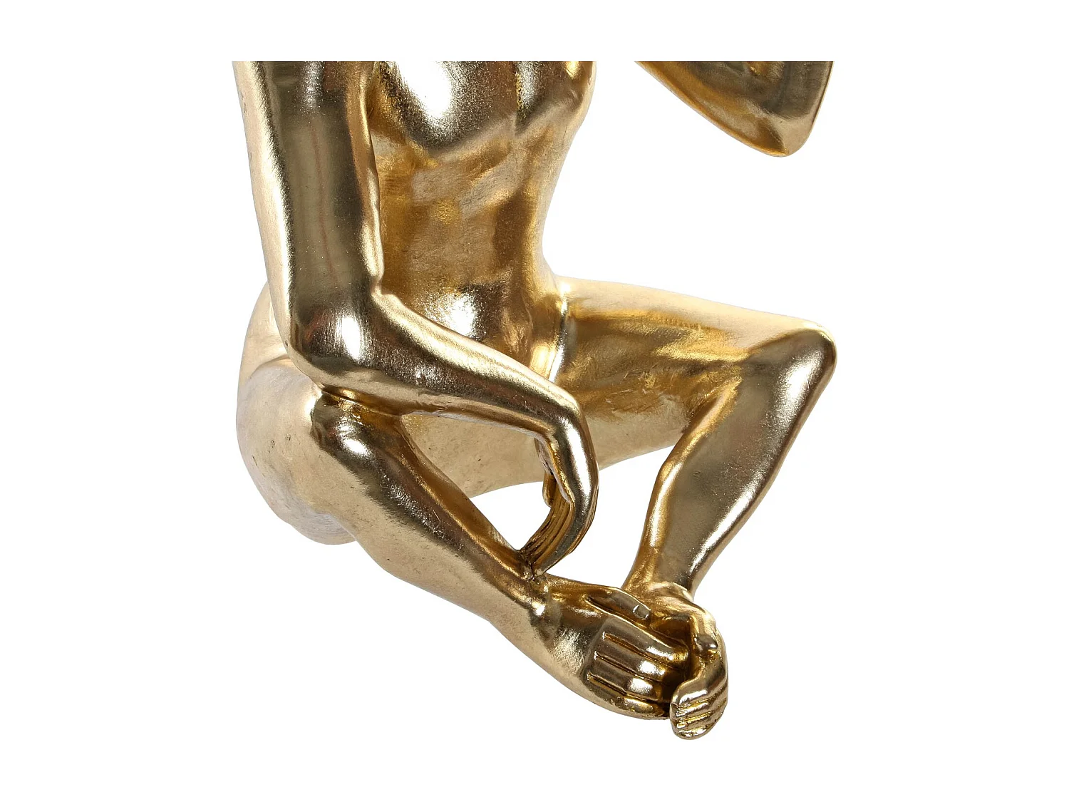 FIGURA RESINA METAL 27X25X43,5 MONO HOJA DORADO