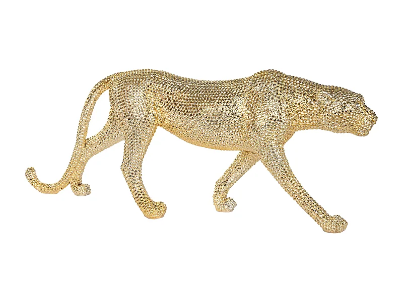 Figurine Résine 120x23x44 Léopard Doré Décoratif Brillant Élégant