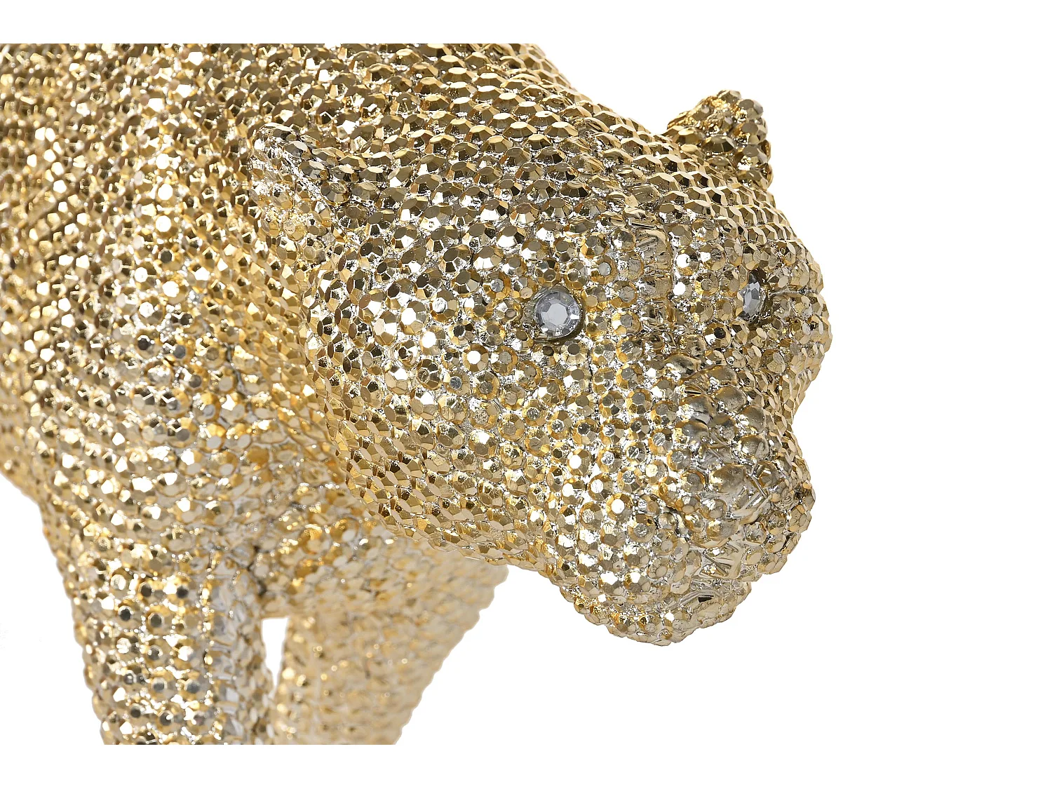 Figurine Résine 120x23x44 Léopard Doré Décoratif Brillant Élégant