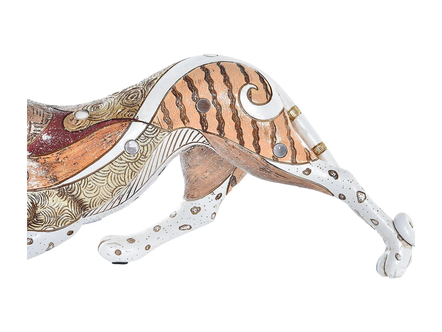 FIGURA RESINA 37X10X13 LEOPARDO BLANCO