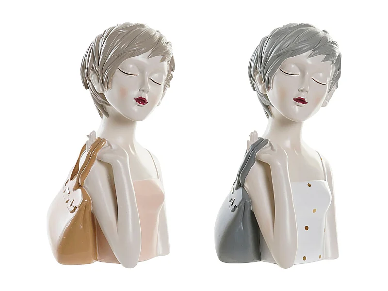 FIGURA RESINA 15X15X27,5 CHICA BOLSO 2 SURT.