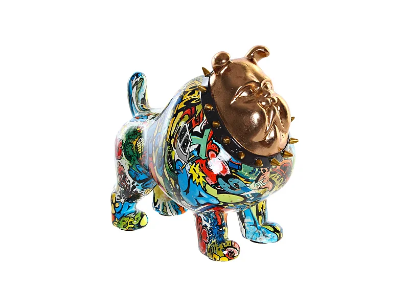 FIGURA RESINA 21X16X20,5 PERRO BULLDOG DORADO