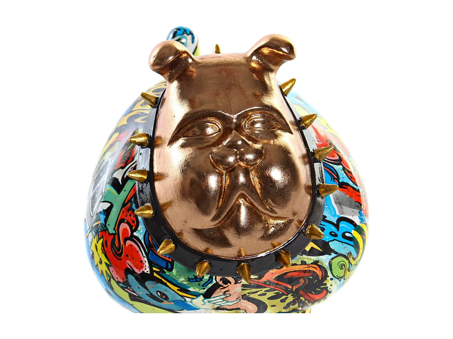 FIGURA RESINA 21X16X20,5 PERRO BULLDOG DORADO