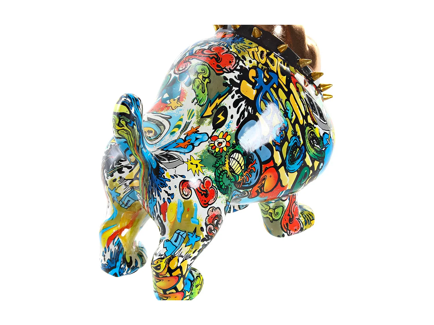 FIGURA RESINA 21X16X20,5 PERRO BULLDOG DORADO