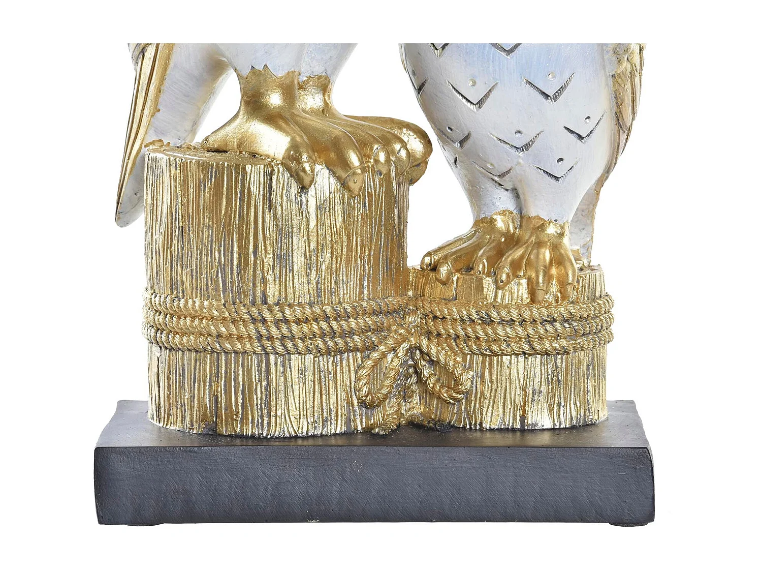 Figurine Hibou Doré en Résine 14,5x9x26 cm - Décoration Élégante et Symbolique