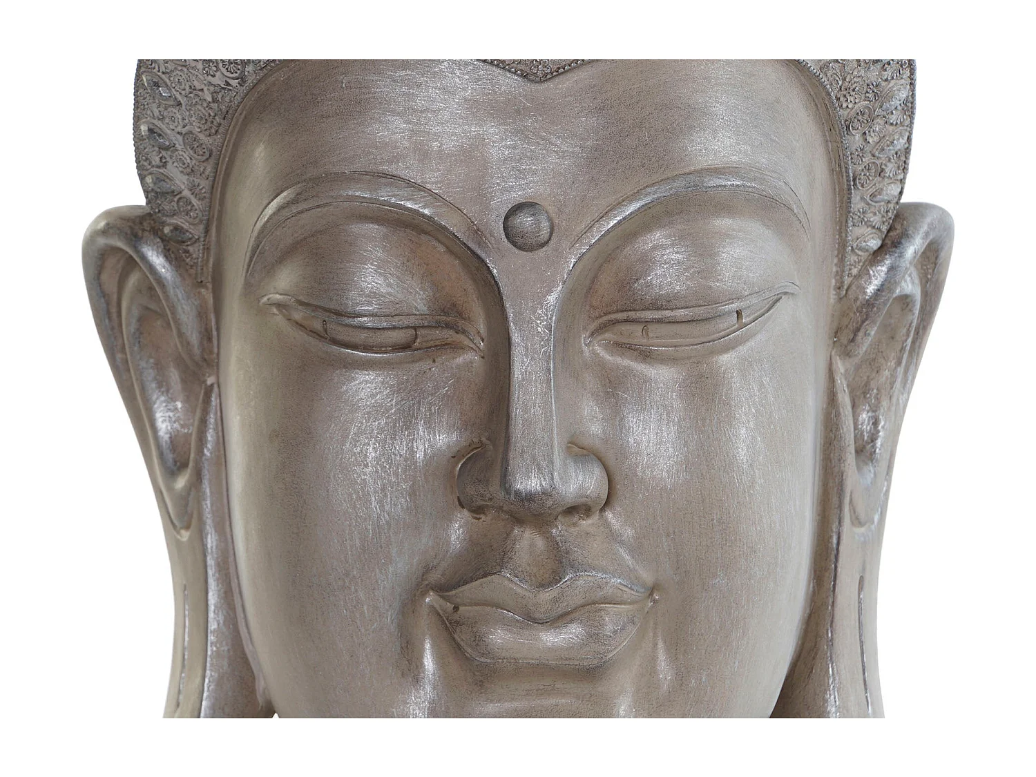 FIGURA RESINA 30X29X58 BUDA CABEZA GRIS