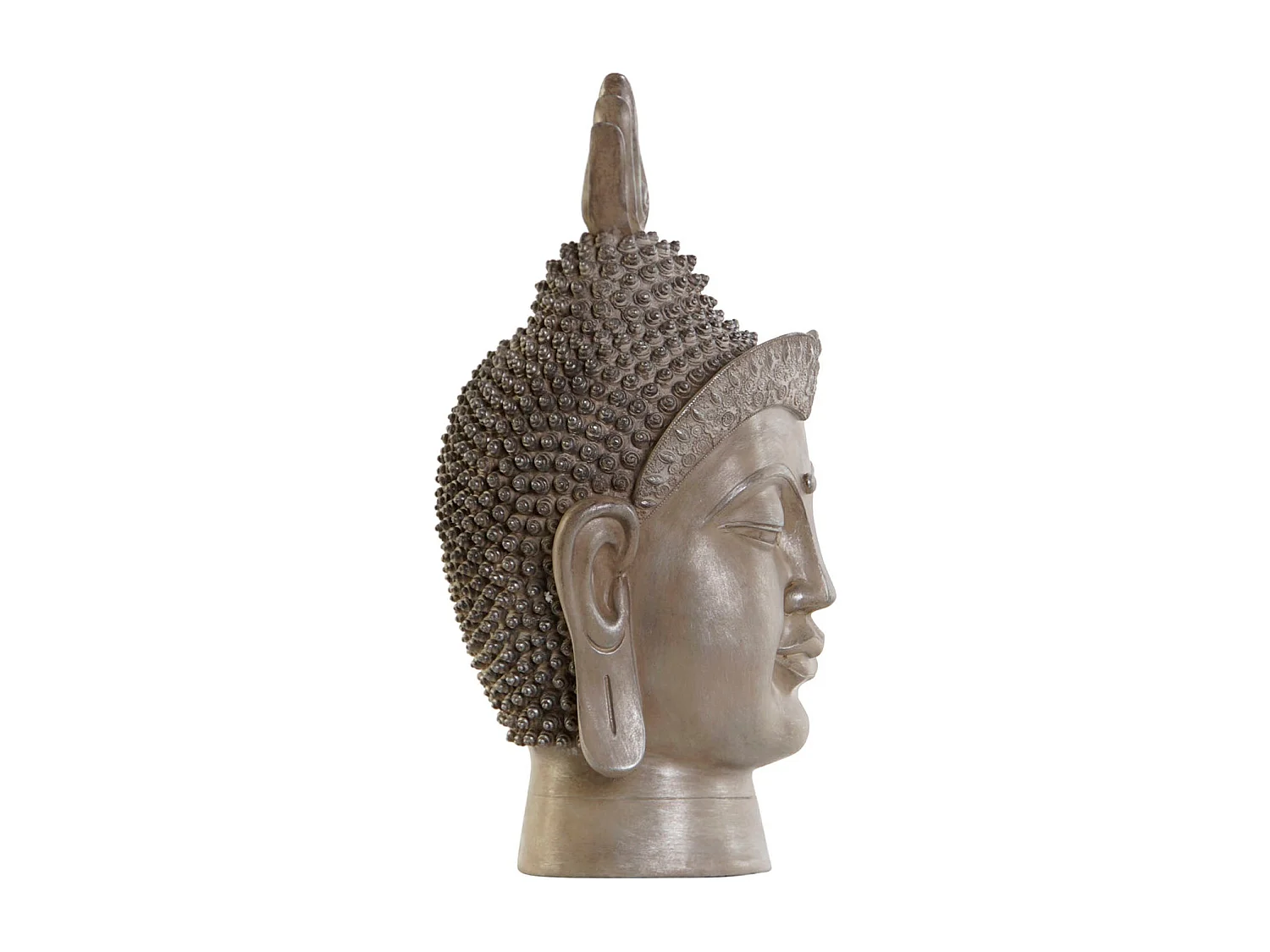 FIGURA RESINA 30X29X58 BUDA CABEZA GRIS