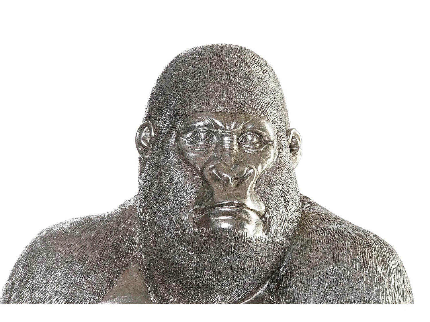 FIGURA RESINA 46X40X61 GORILA PLATEADO