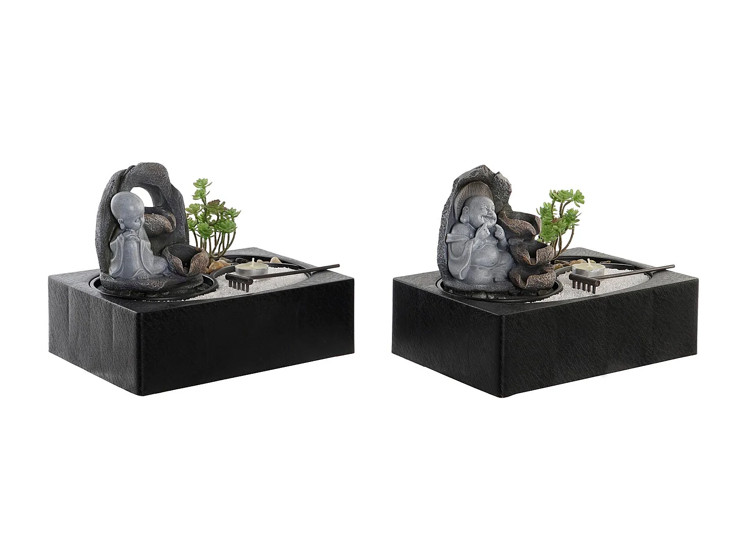 PACK DE 2 FUENTE RESINA LED 29X21X23 BUDA 2 SURT.
