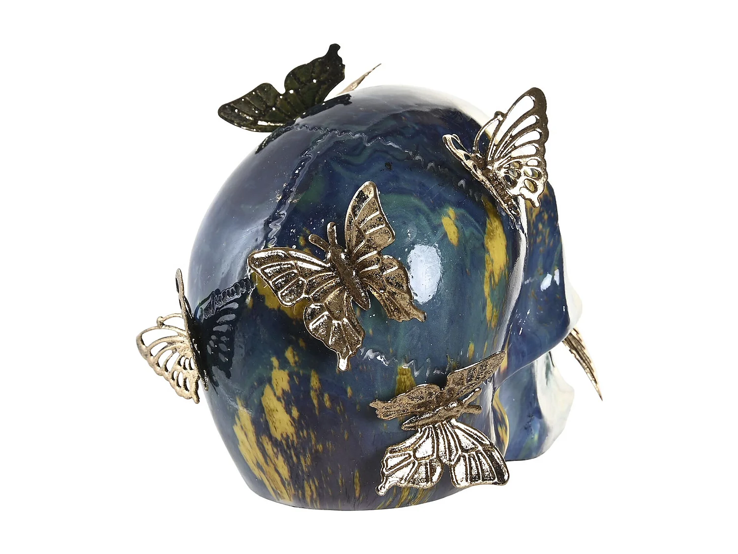 FIGURA RESINA METAL 15,5X10,5X11 CALAVERA 3 SURT.