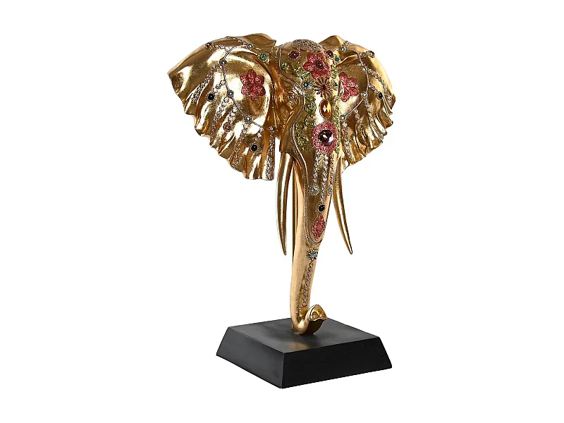 FIGURA RESINA 43X22X55,5 ELEFANTE DORADO